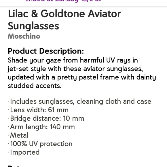 💗💫MOSCHINO💫💗Aviator sunglasses - Picture 3 of 12